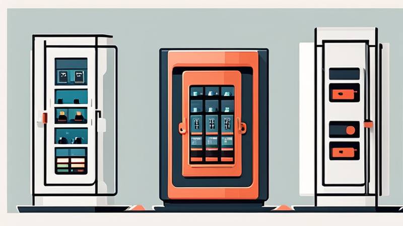 How does the high voltage cabinet store energy and close the switch?