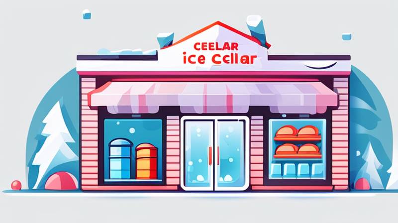 How much ice can an ice cellar store in half a year before it melts?