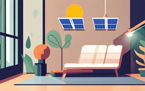 How many watts of solar lights are installed indoors?