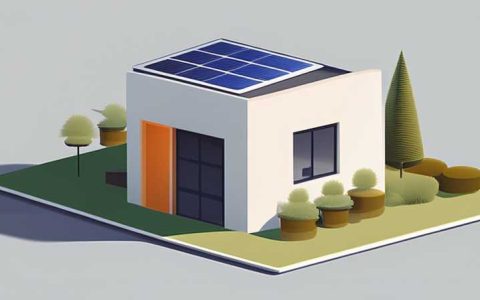 What does a flat roof with solar panels look like?
