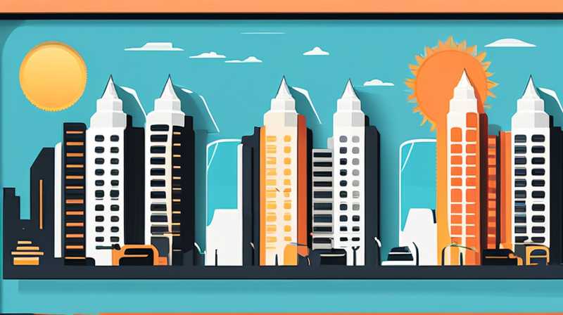 Where is the most solar energy in the city skyline?