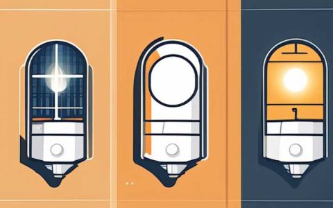 Which small solar light faces outwards?