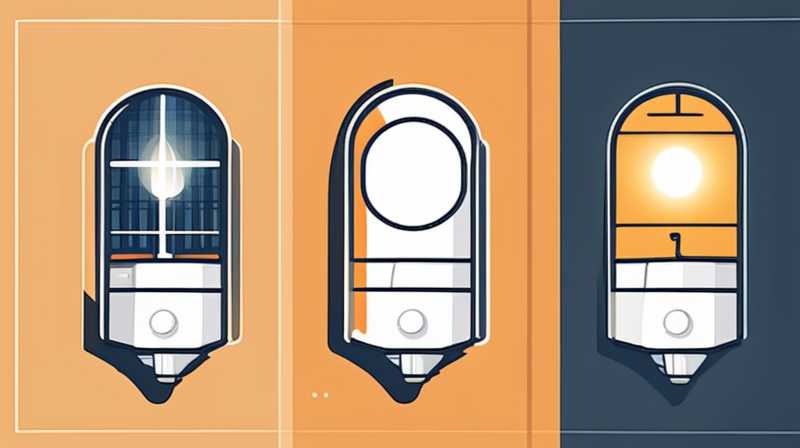 Which small solar light faces outwards?