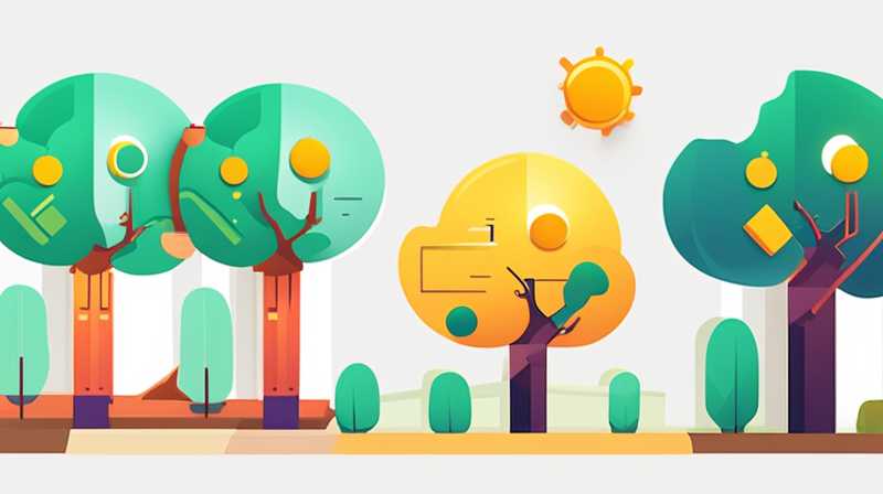 What are the solar lights used under the trees?