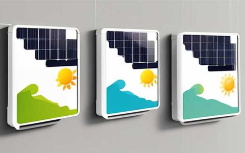 Which side of the wall-mounted solar panel faces outward?