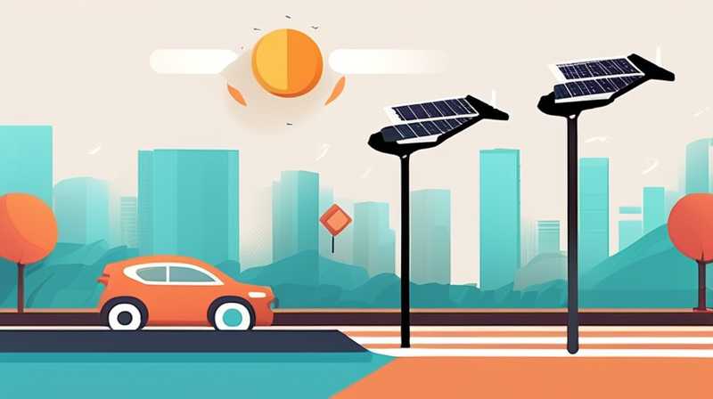 What is the distance between solar street lights?