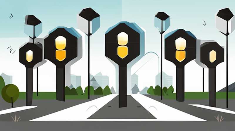 Which direction does the solar street light panel face?