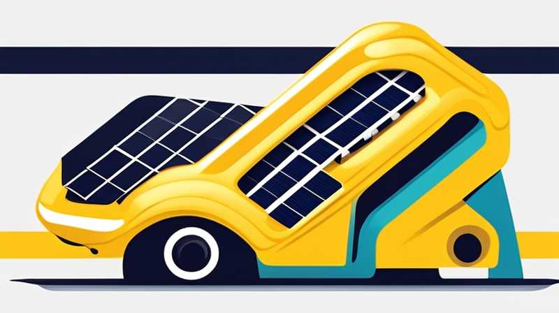 How many volts does the solar panel of the yellow car have