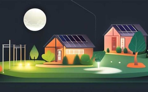 How many watts does the solar light in the garden have?
