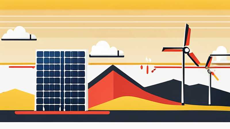 What is the yellow and red line of solar energy