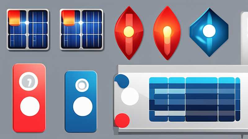 What do the red and blue lights on solar lights mean?