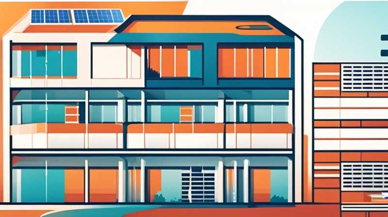 How many floors above the high-rise building have solar panels?