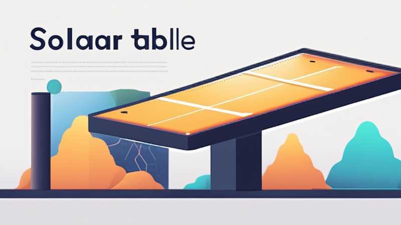 What is the use of solar table