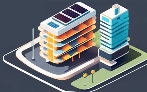 How is solar energy distributed in high-rise buildings?