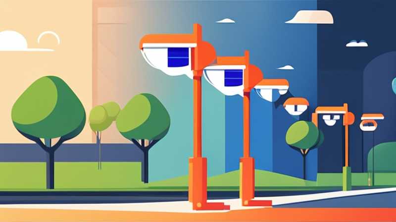 How many meters are the distance between solar street lights?