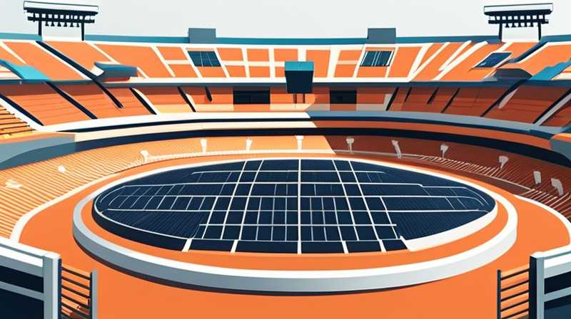 How many watts of solar lights are needed for the stadium?