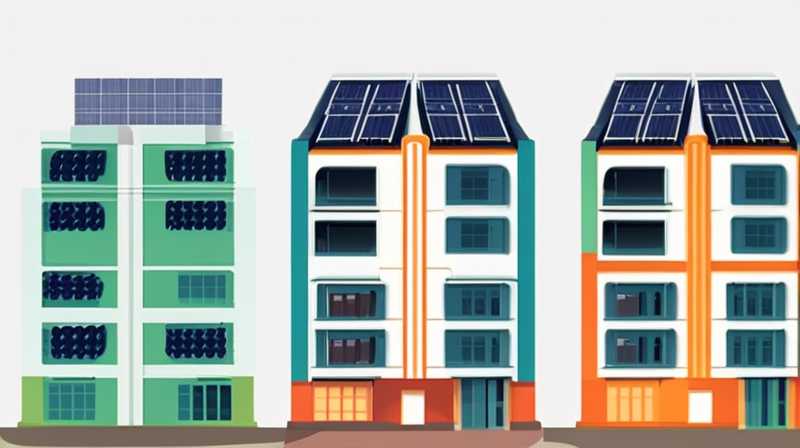 How many floors of a building are equipped with solar panels?