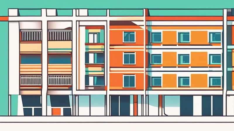 How many watts of solar energy are needed in front of a ten-meter-high building?