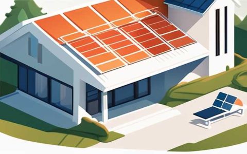 Where are the solar panels on the roof placed?