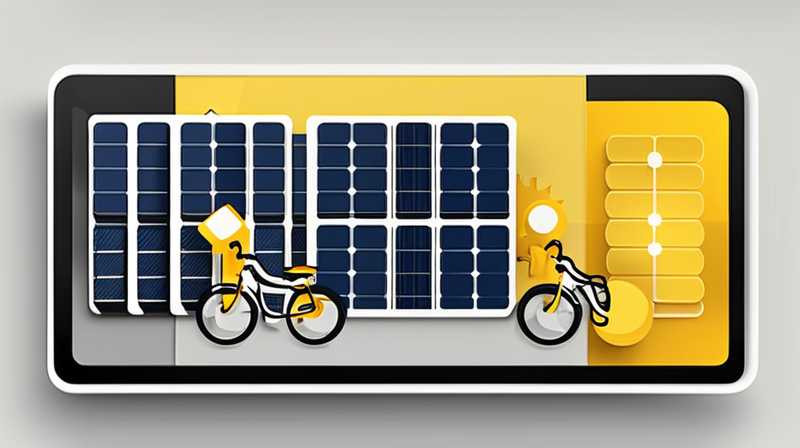 Where are the solar panels on the yellow bikes?