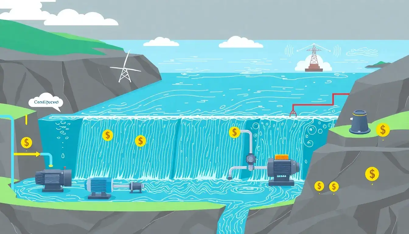 How do different pumping technologies impact the overall cost of pumped hydroelectric energy storage