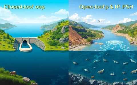How do closed-loop PSH facilities compare to open-loop facilities in terms of environmental impact