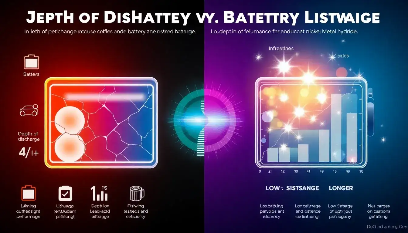 How does the depth of discharge affect battery lifespan