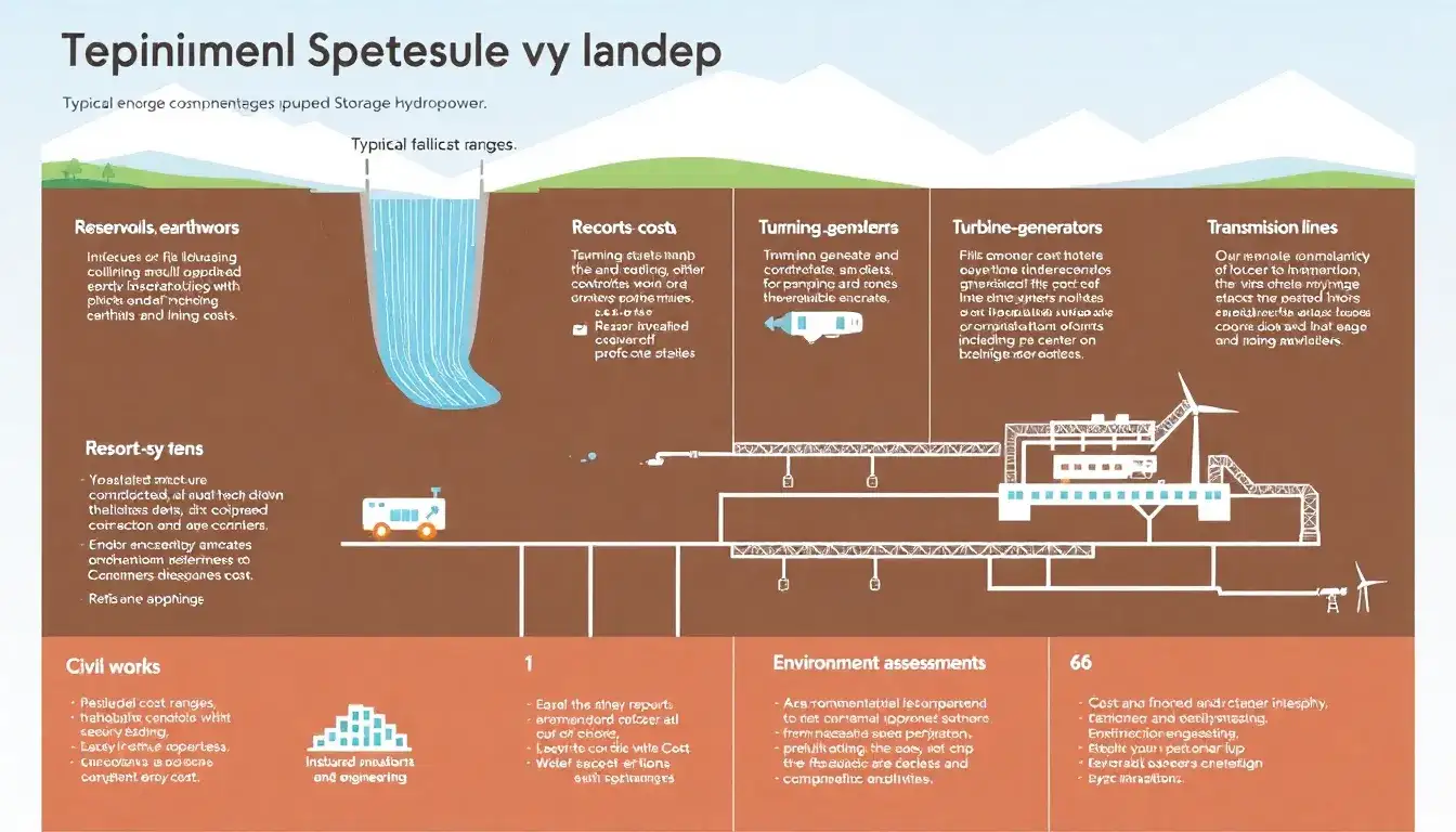What are the typical cost ranges for different components of PSH facilities