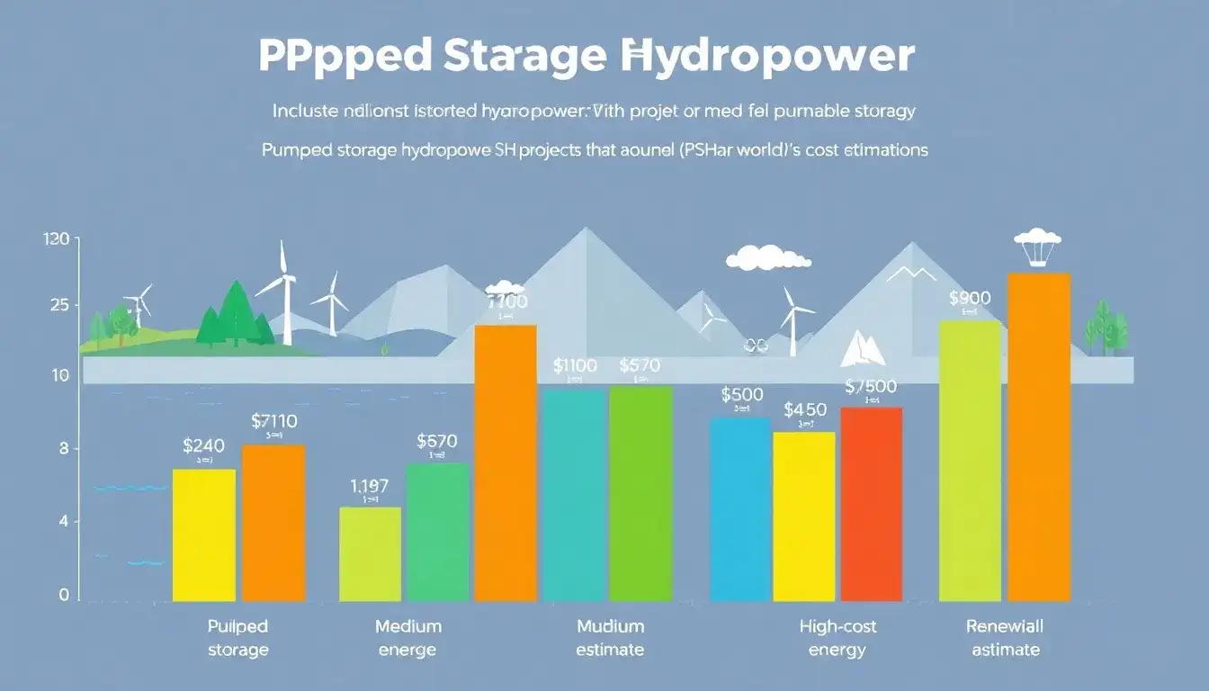 What are the differences in cost estimates between various PSH projects