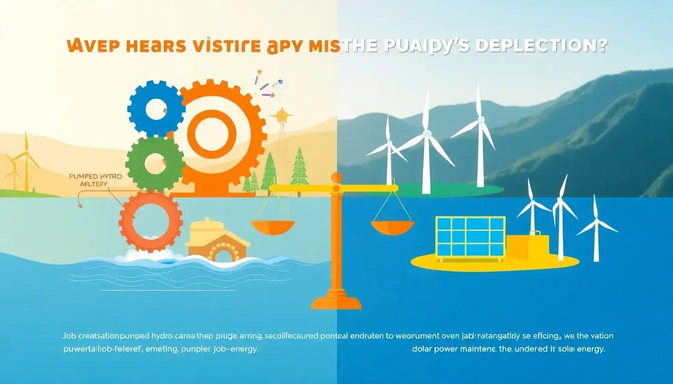 How does the construction of pumped hydroelectric facilities compare to other renewable energy projects in terms of job creation