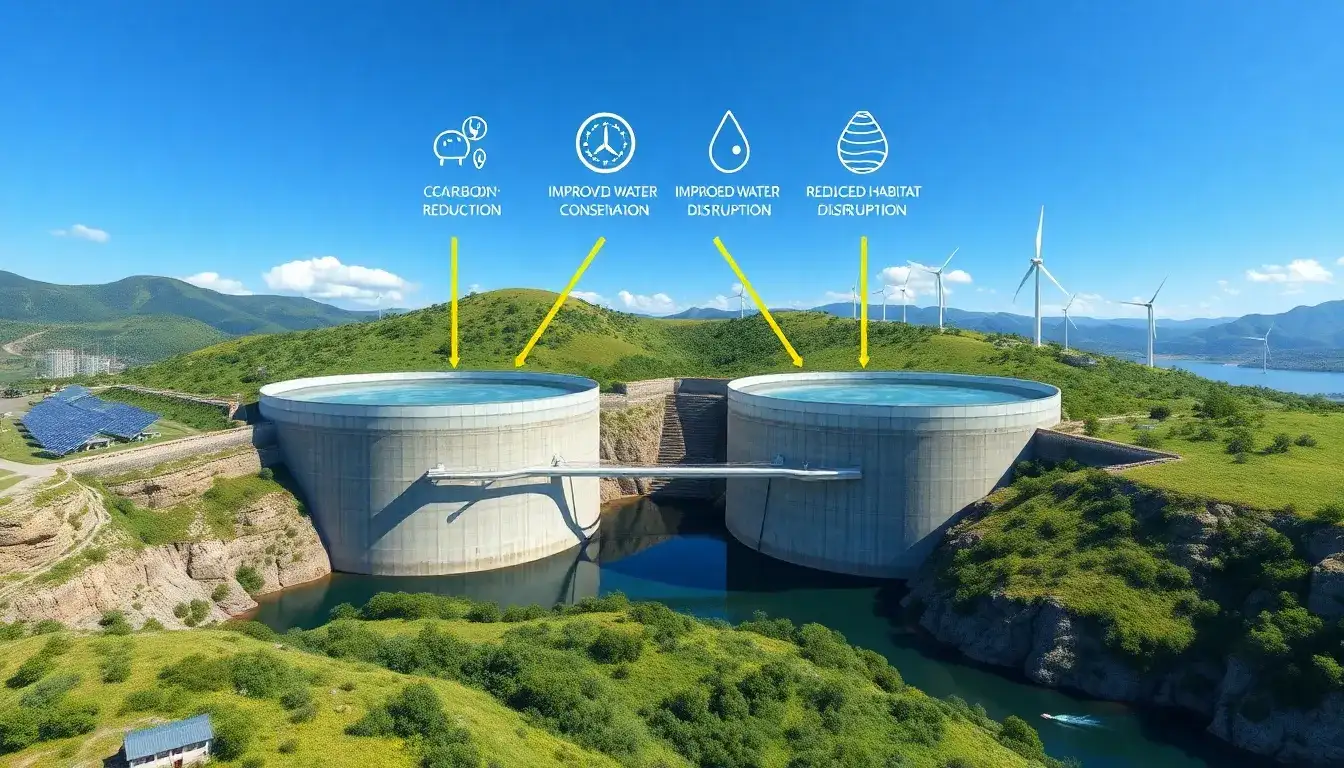 What are the environmental benefits of using closed-loop systems in pumped hydroelectric energy storage