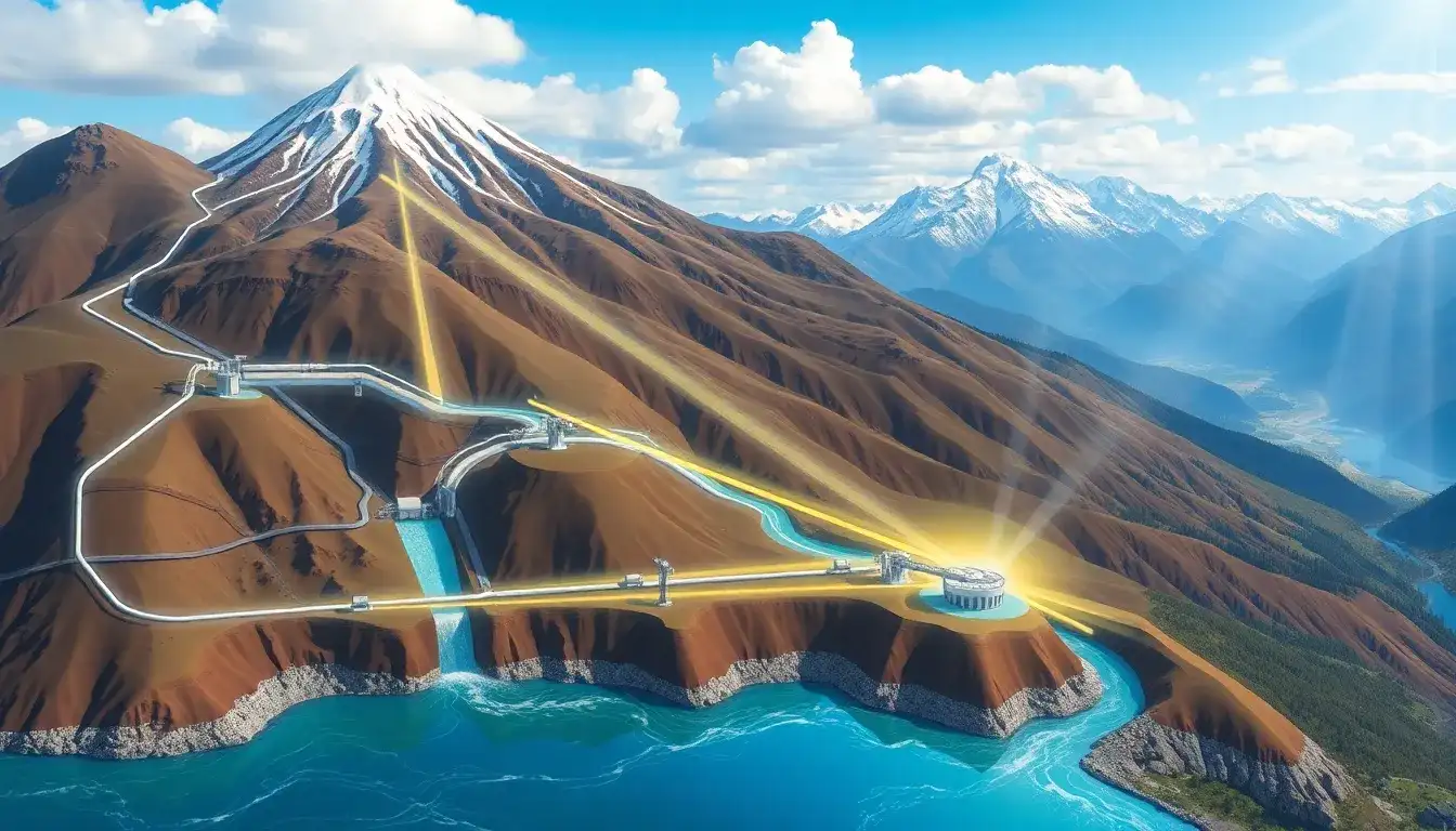 How does the elevation difference affect the efficiency of pumped hydroelectric systems