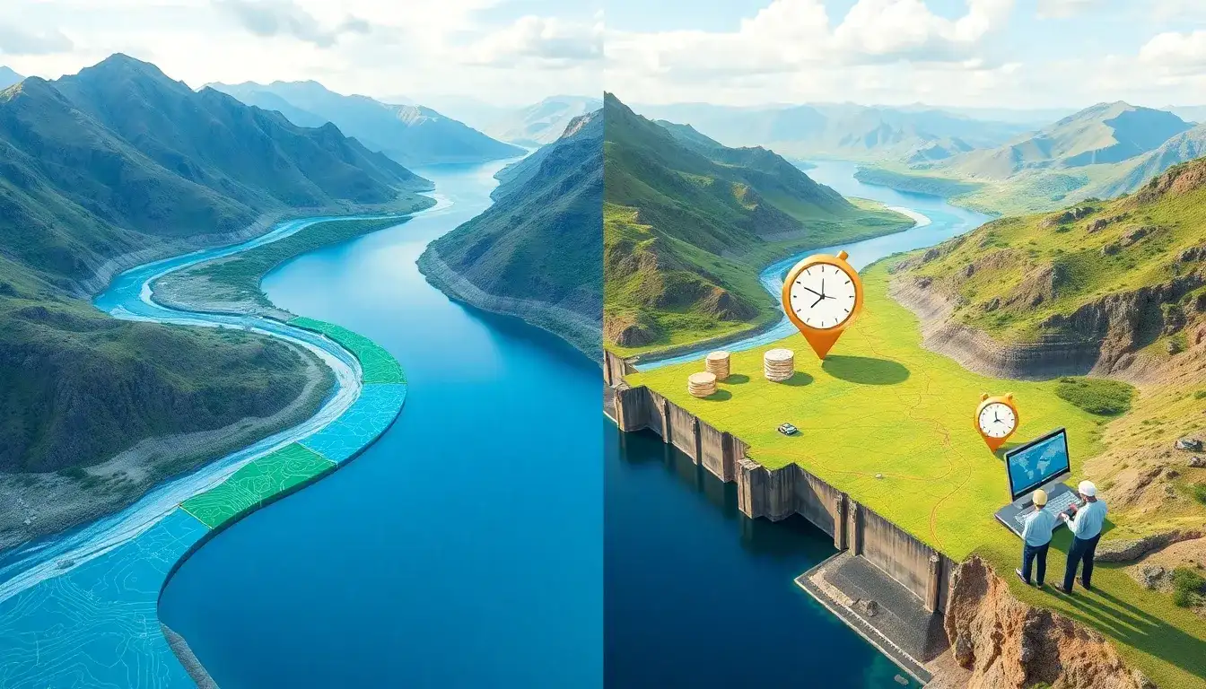 What role does GIS play in reducing the time and cost associated with hydropower plant development