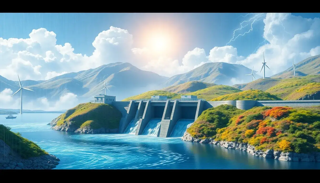 How do environmental factors like weather and climate events influence the efficiency of pumped hydroelectric facilities