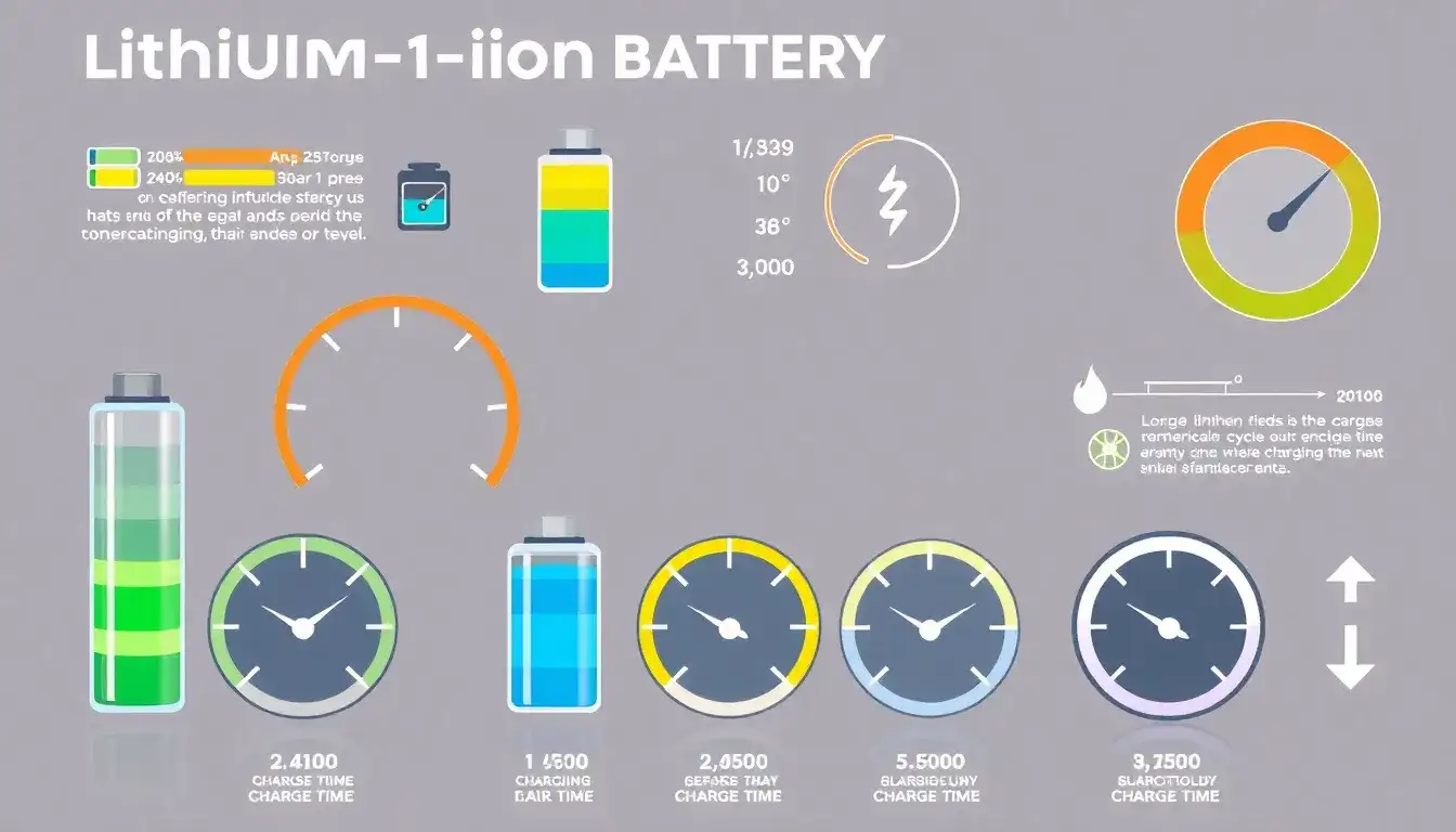 How do the charging times of lithium-ion batteries affect their overall efficiency
