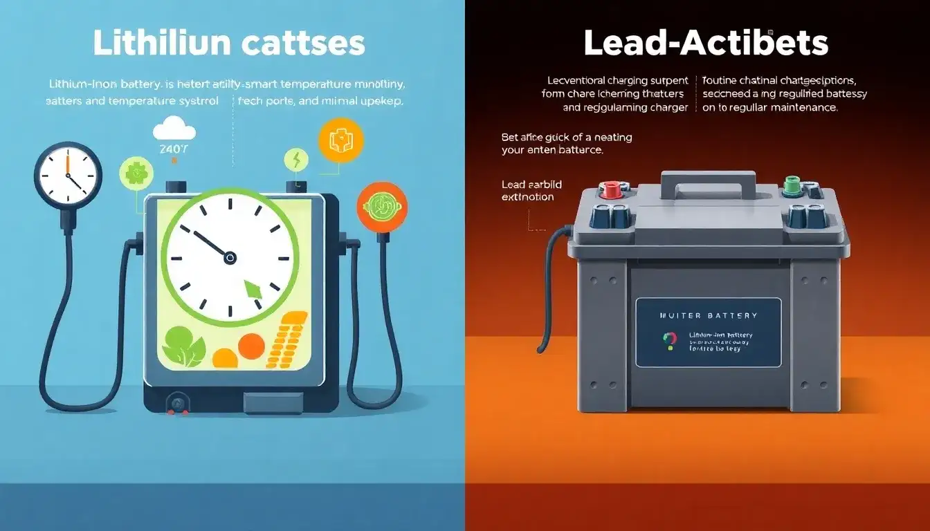 What maintenance is required for lithium-ion batteries compared to lead-acid batteries