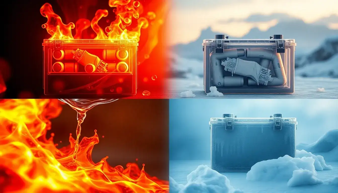 How do temperature extremes affect the performance of lithium-ion batteries versus lead-acid batteries