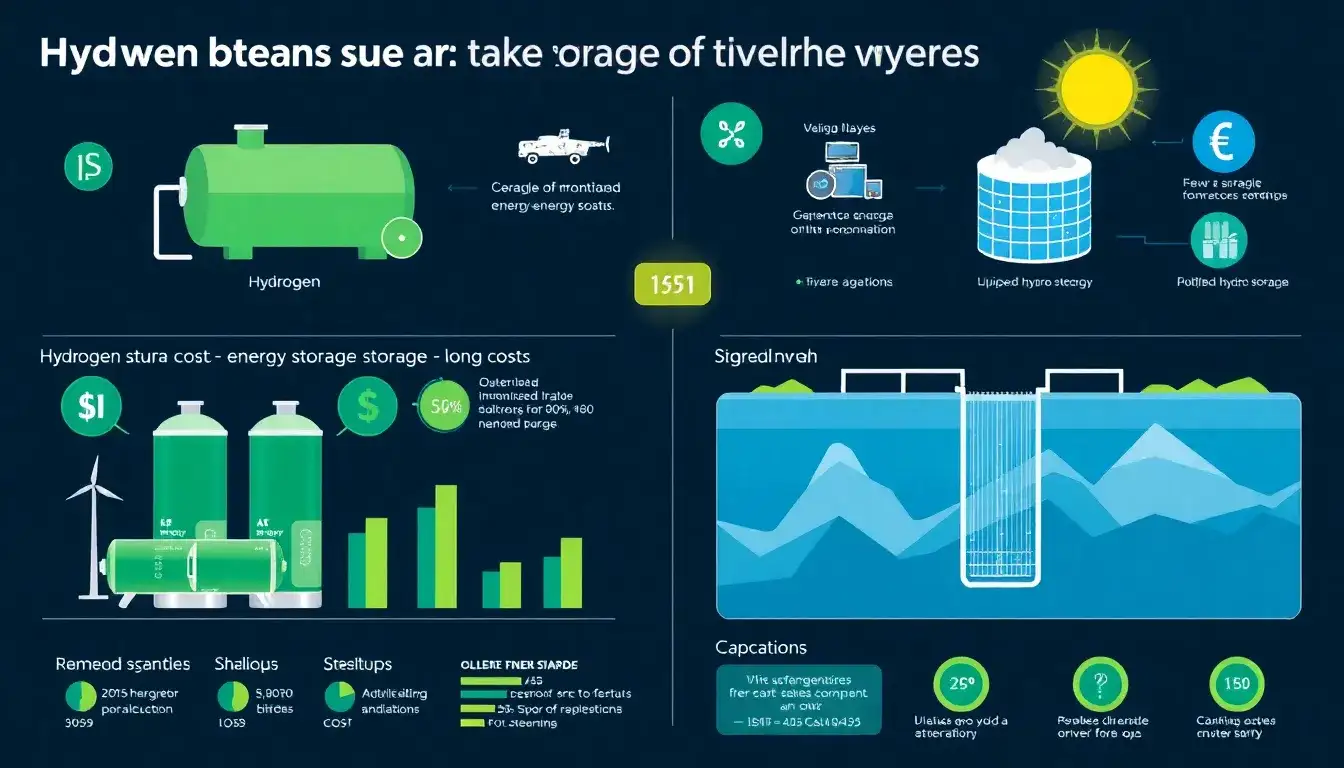 How does the cost of hydrogen storage compare to other long-duration energy storage solutions