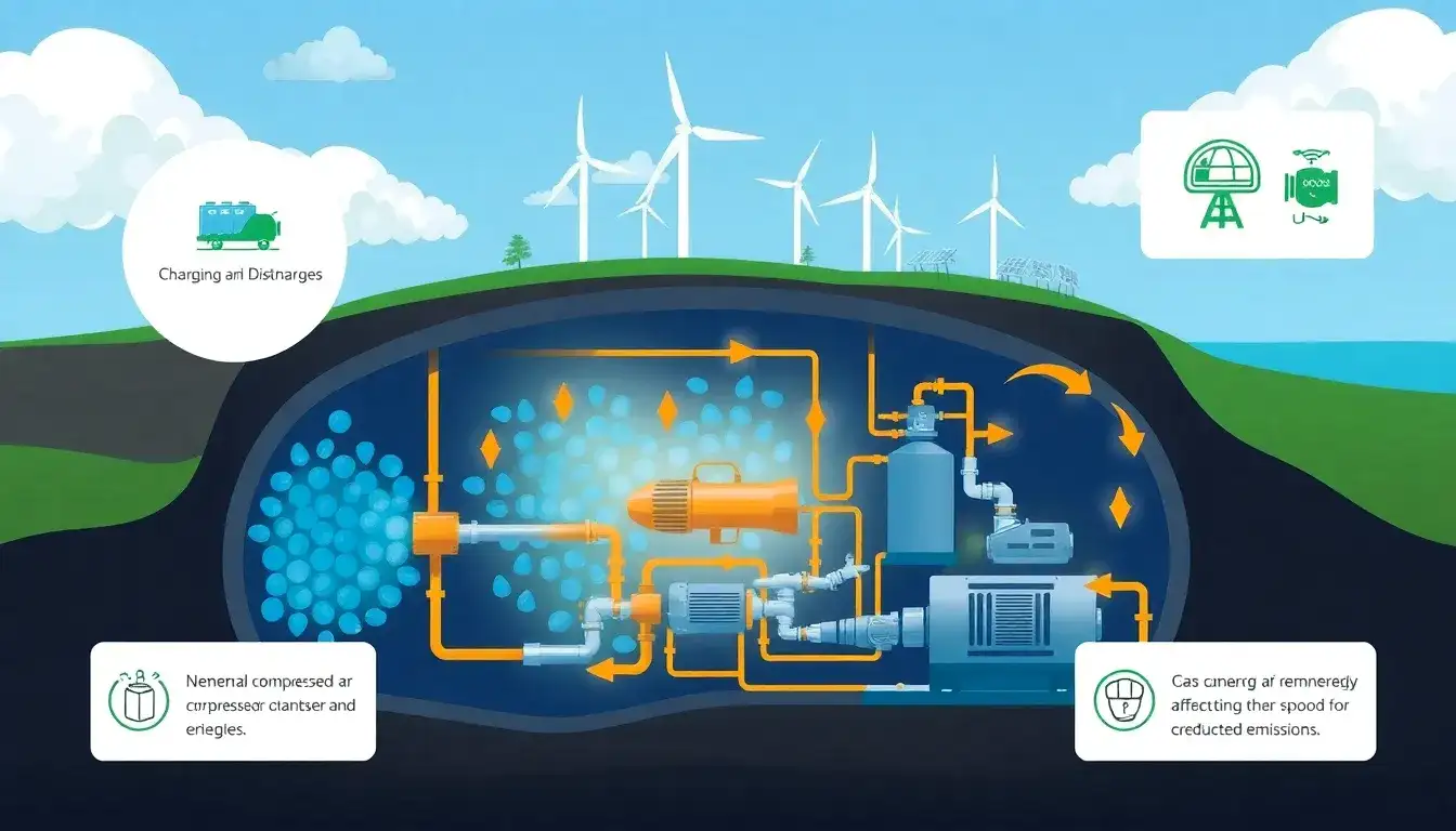 How does compressed air energy storage (CAES) work and what are its advantages