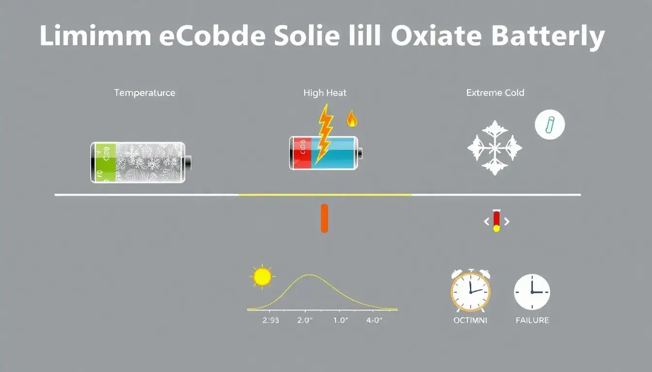 How does the temperature range affect the lifespan of lithium cobalt oxide batteries