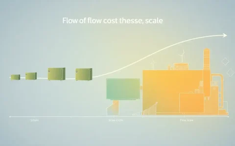How does the cost of flow batteries scale with their size