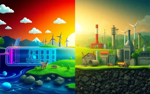 How do the environmental impacts of flow batteries compare to lithium-ion batteries