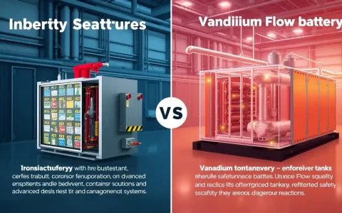 What are the safety differences between iron flow batteries and vanadium flow batteries