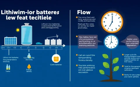 What are the key differences between lithium-ion batteries and flow batteries in terms of longevity