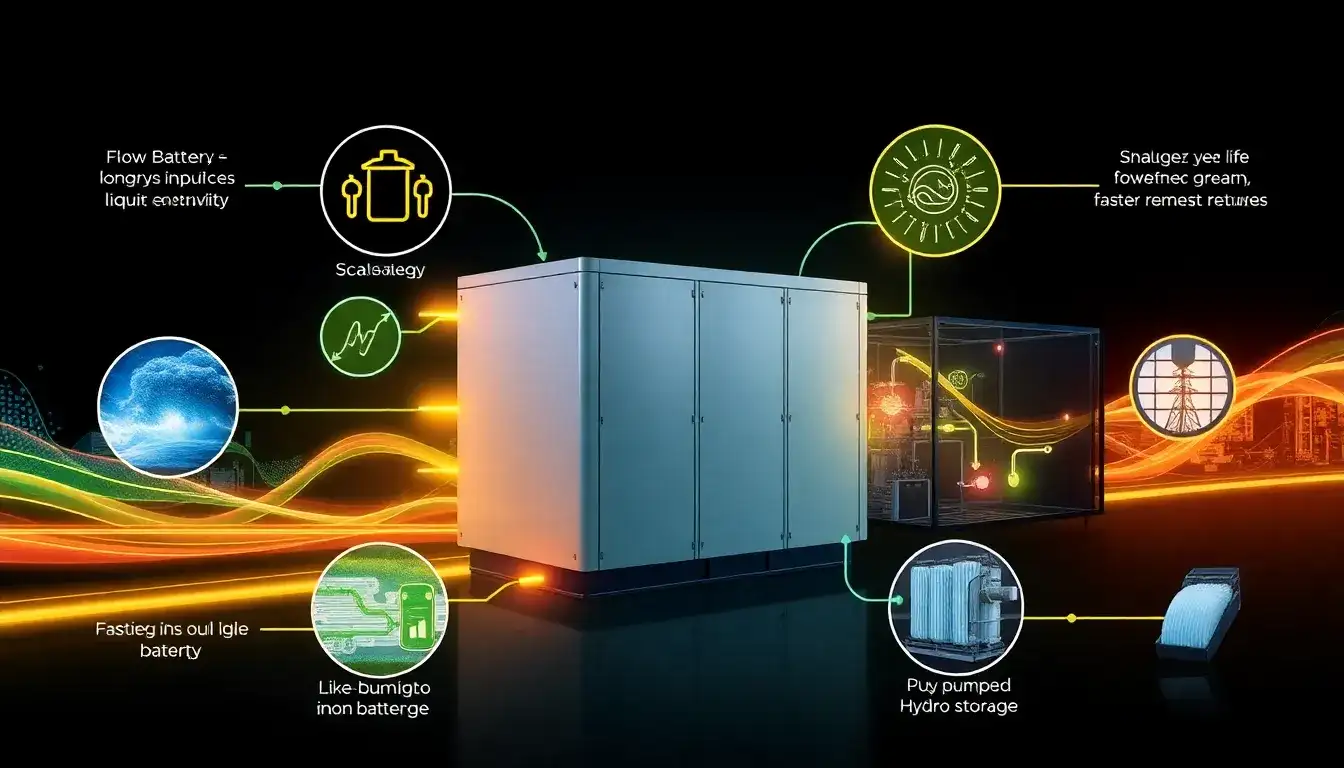 What are the main advantages of flow batteries over other long-duration energy storage solutions