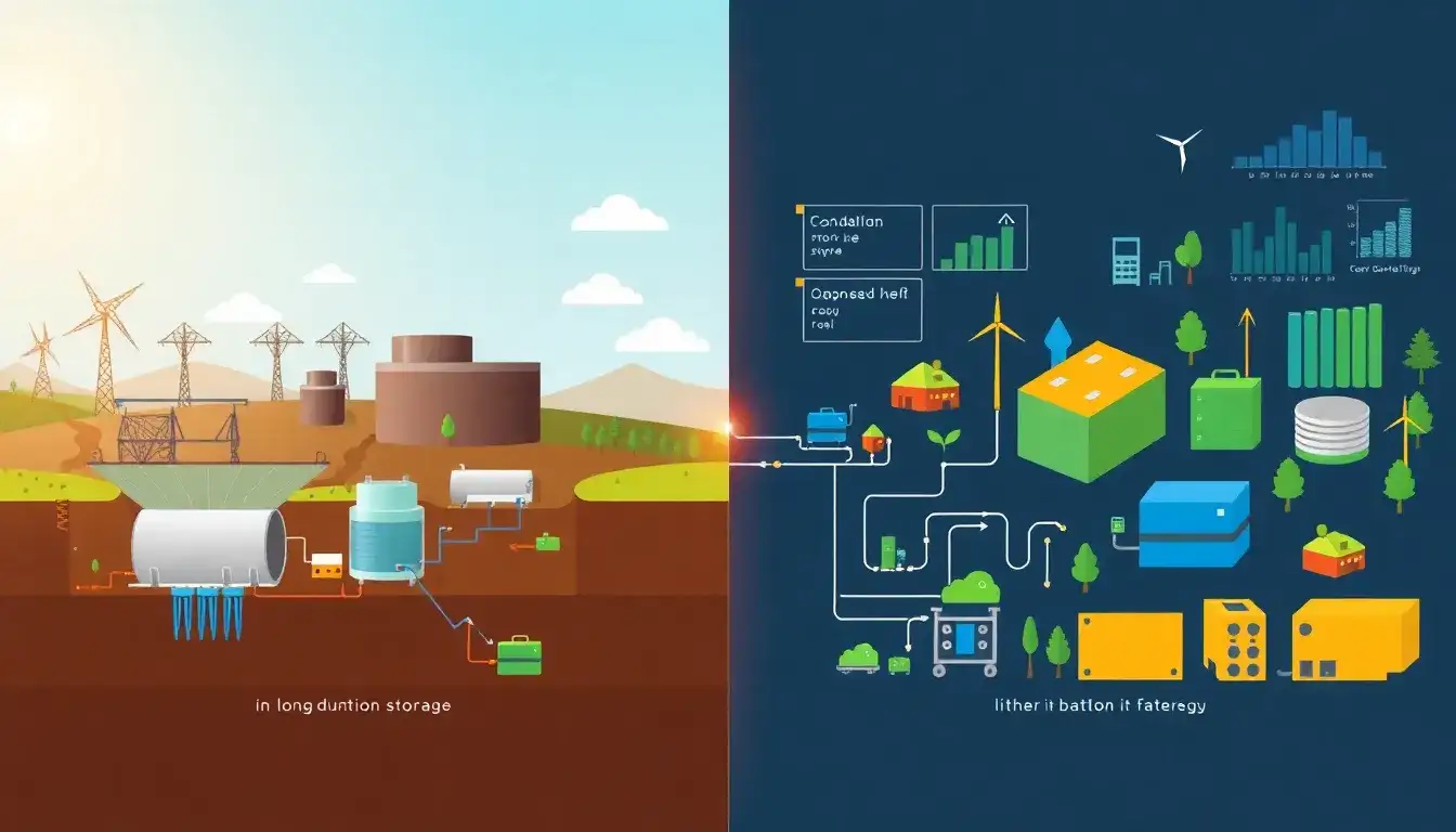 How do the costs of long-duration energy storage technologies compare to lithium-ion batteries