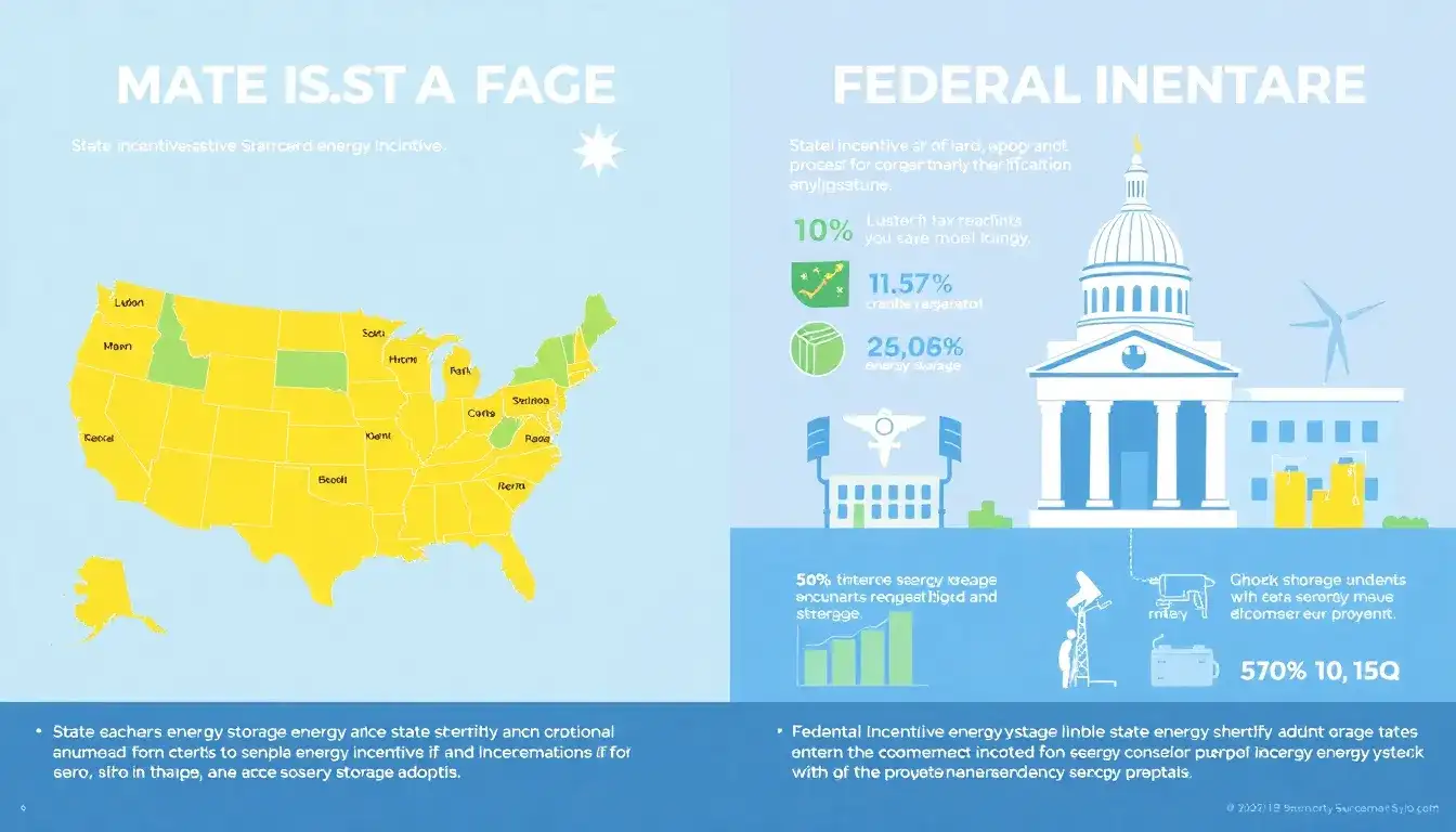 How do state-specific incentives compare to federal incentives for energy storage