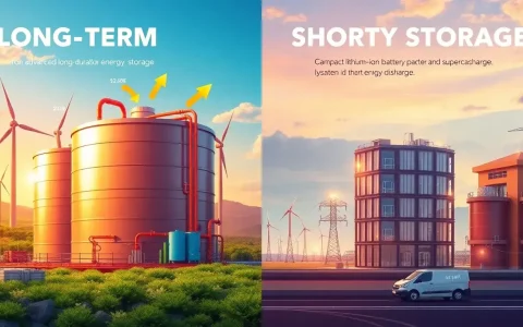 How does the efficiency of long-duration energy storage compare to short-duration storage