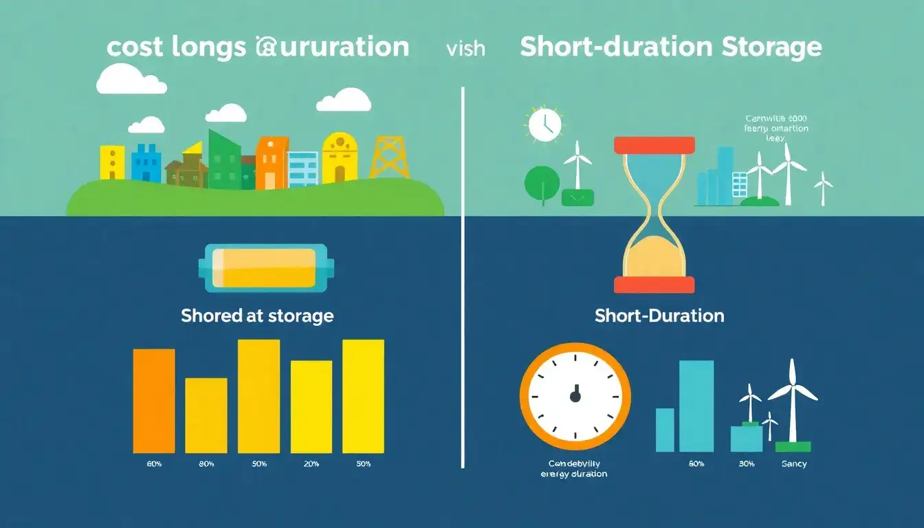 How does the cost of long-duration energy storage compare to short-duration storage