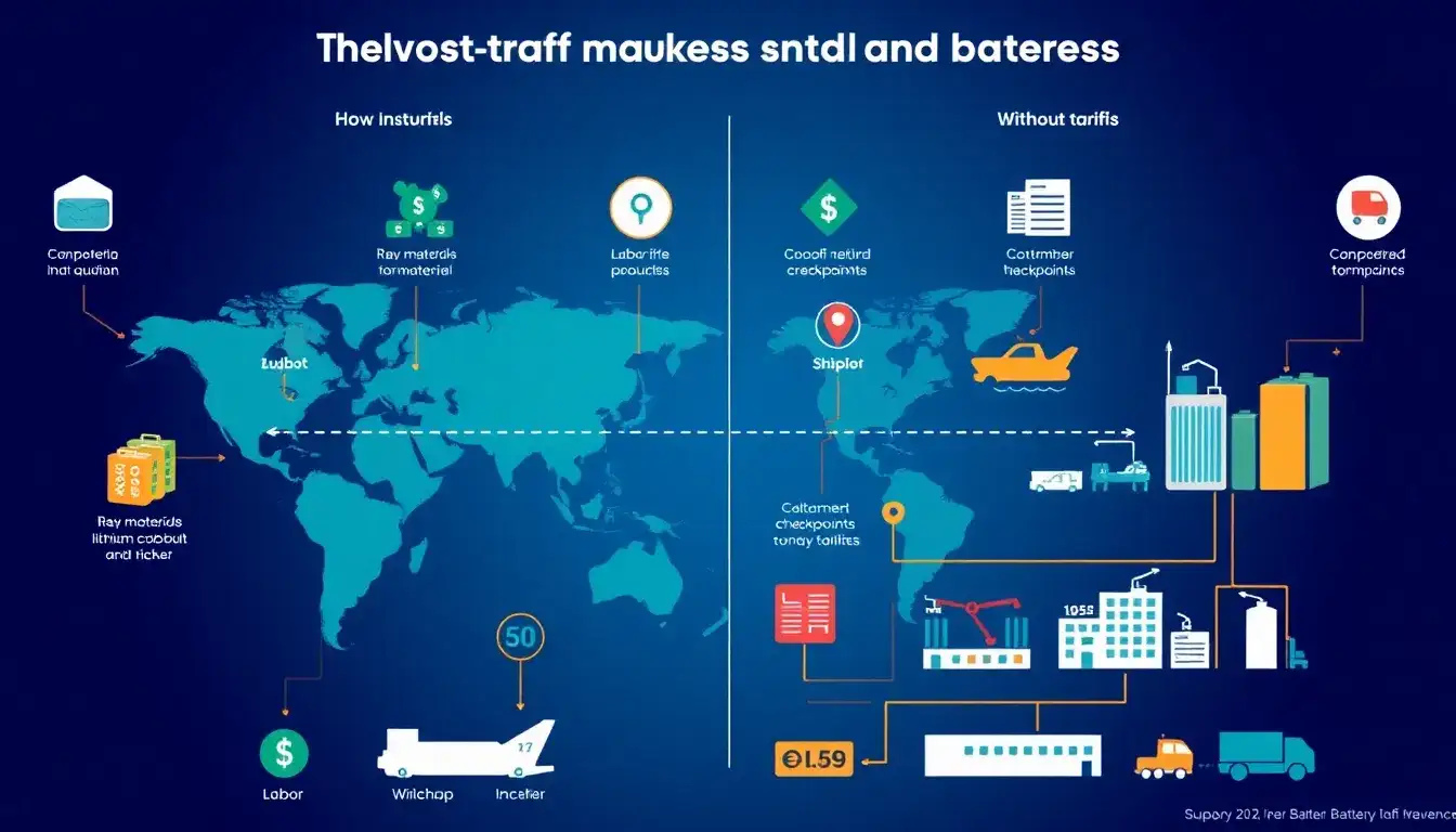 How do tariffs specifically impact the cost of lithium-ion batteries
